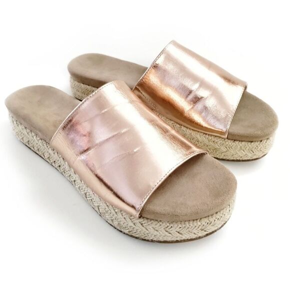 MADDEN GIRL ELTIE IN ROSE GOLD ESPADRILLES SANDALS SLIDES SHOES SIZE 8.5 - Picture 5 of 11
